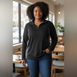 CATHERINE’S , TOP, LONG SLEEVES, COTTON/SPANDEX, SIZE 3X, BUST 62 ",